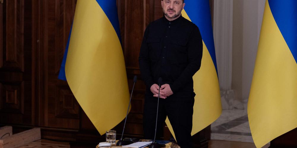 Le président ukrainien, Volodymyr Zelensky, lors d’une conférence de presse, à Kiev, le 10 octobre 2025. - TETIANA DZHAFAROVA / AFP