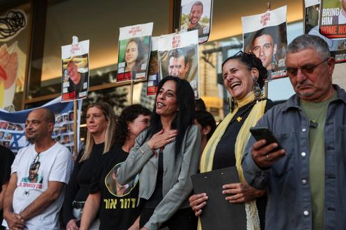 Einav Zangauker, mère de l’otage Matan Zangauker, à Tel-Aviv, en Israël, le 11 octobre 2025.