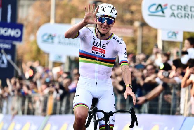 Tadej Pogacar a remporté son cinquième Tour de Lombardie, le 11 octobre 2025.