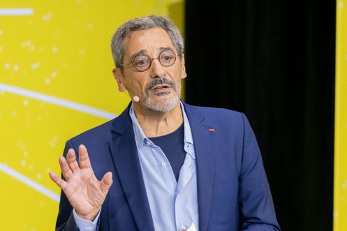 Serge Papin, lors d’un évènement regroupant des entrepreneurs, à Paris, le 23 septembre 2025.