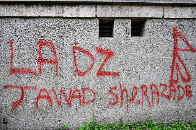 Un tag représentant le sigle de la DZ Mafia, sur la façade d’un immeuble, à Avignon, le 13 mars 2025.