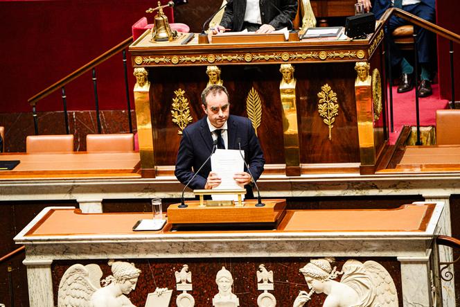 Le premier ministre, Sébastien Lecornu, termine sa prise de parole lors de la déclaration de politique générale à l’Assemblée nationale, à Paris, le 14 octobre 2025.