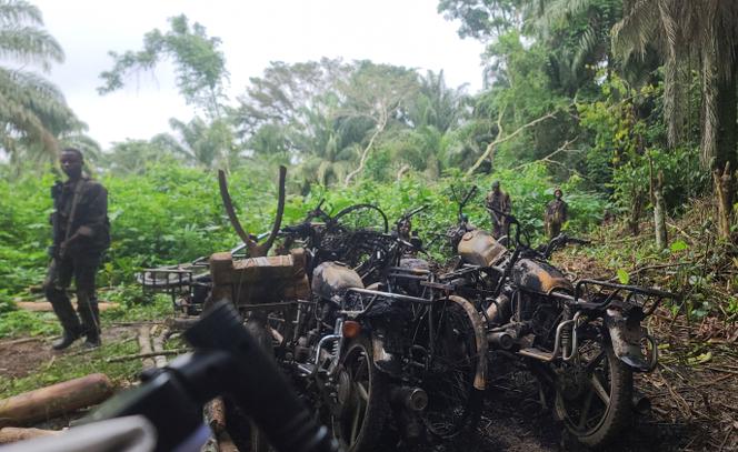 Une patrouille de soldats de la République démocratique du Congo après une attaque des rebelles des Forces démocratiques alliées, dans la forêt de Fotodu près d’Oicha, à l’est du pays, le 10 septembre 2025.