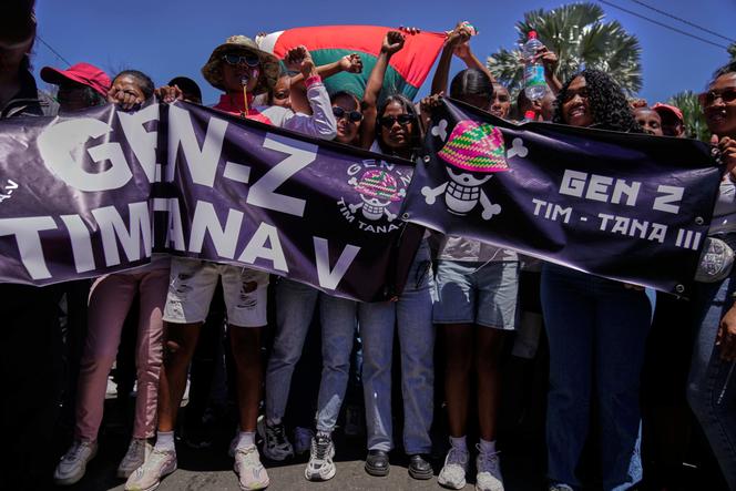 Lors d’une manifestation appelant à la démission du président, Andry Rajoelina, à Antananarivo, le 14 octobre 2025. 
