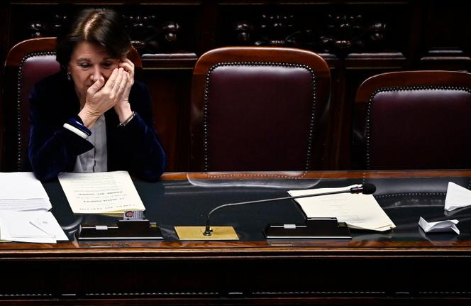 La ministre de l’égalité des chances du gouvernement Meloni, Eugenia Maria Roccella, à Rome, le 22 mars 2023. 