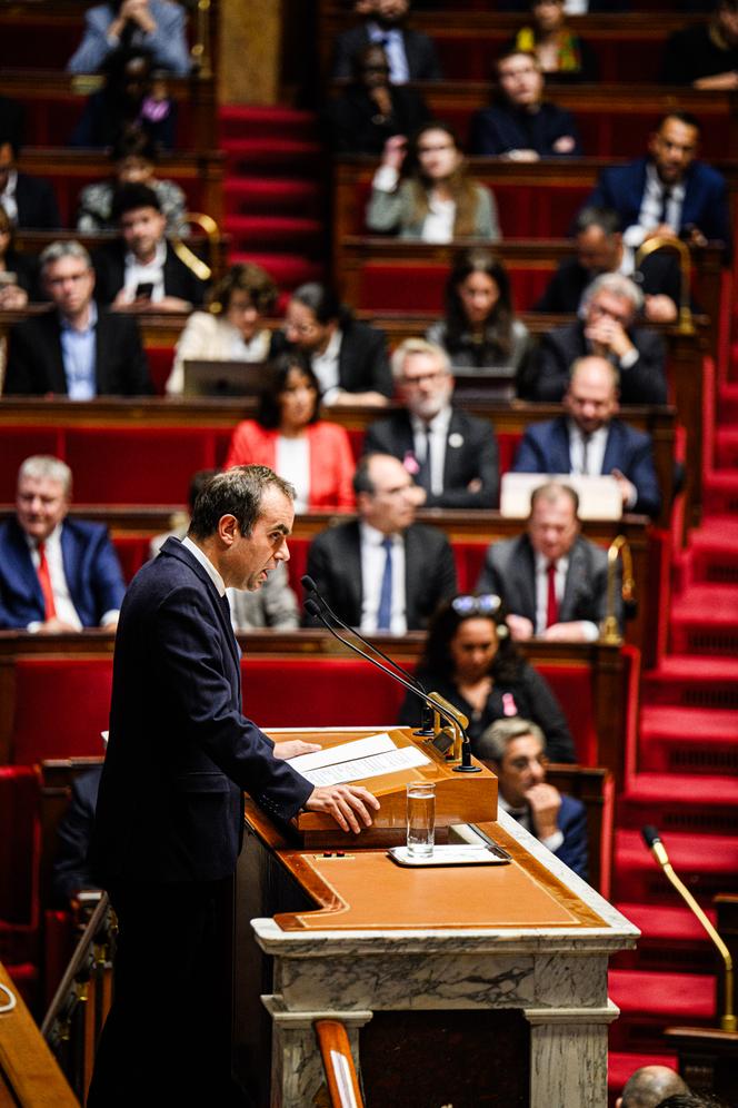 Le premier ministre, Sébastien Lecornu, lors de sa déclaration de politique générale, à l’Assemblée nationale, à Paris, le 14 octobre 2025.
