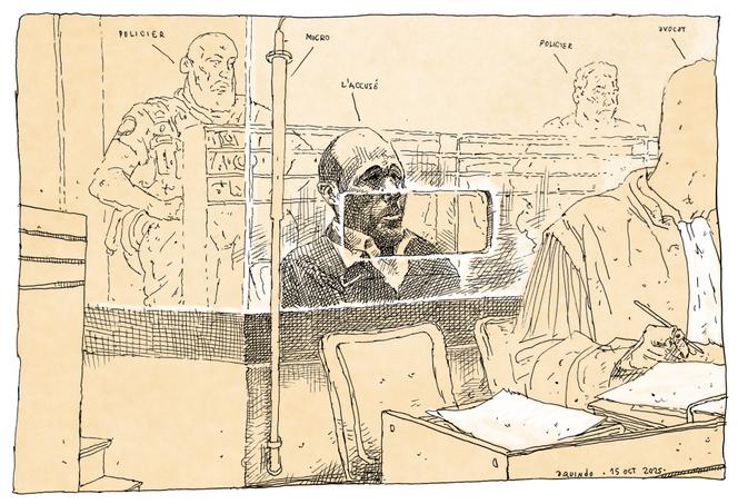 Cédric Jubillar pendant le réquisitoire, devant la cour d’assises du Tarn, à Albi le 15 octobre 2025.