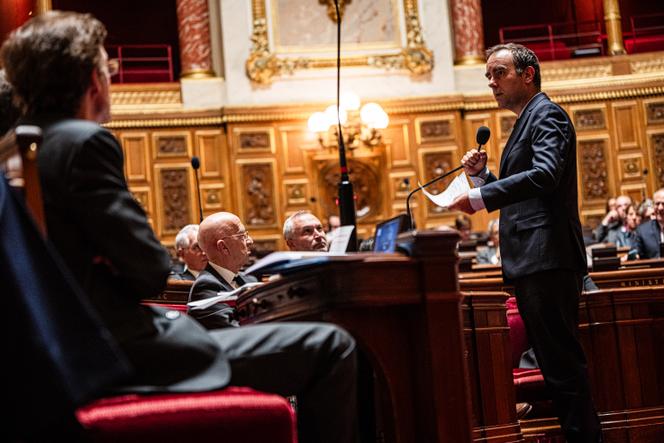 Le premier ministre, Sébastien Lecornu, lors de sa déclaration de politique générale au Sénat, à Paris, le 15 octobre 2025.