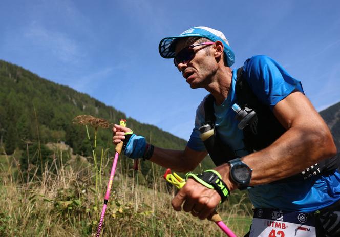 Ludovic Pommeret, lors de l’Ultra-Trail du Mont-Blanc, à Trient (Suisse), le 31&nbsp;août 2024. 