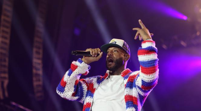 Le rappeur Booba, à l’occasion du festival Cabaret vert de Charleville-Mézières (Ardennes), le 18 août 2025.