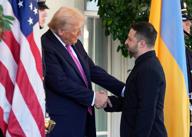 The American president, Donald Trump, and his Ukrainian counterpart, Volodymyr Zelensky, at the White House in Washington, on October 17, 2025.