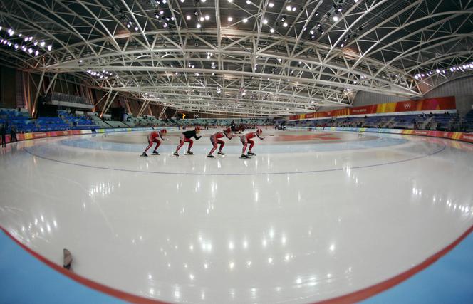 Lors d’un entraînement à l’Oval de Turin (Italie), à l’occasion des Jeux d’hiver 2006, le 15 février 2006.