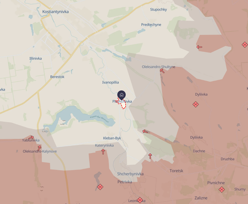 Capture d’écran du site ukrainien DeepState.