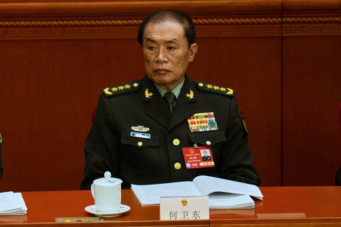 He Weidong, alors vice-président de la Commission militaire centrale, à Pékin, le 5 mars 2025.
