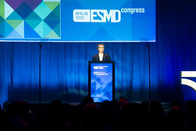 Fabrice André, au congrès annuel de la Société européenne d’oncologie médicale (ESMO), à Berlin, le 17 octobre 2025.