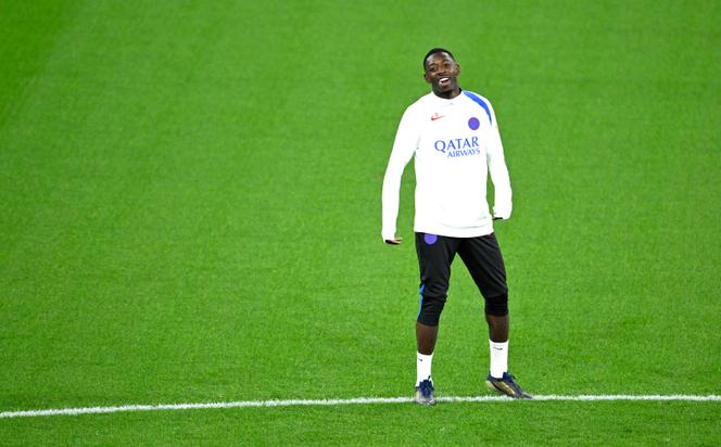 Paris Saint-Germain's forward Ousmane Dembélé at the BayArena stadium in Leverkusen, Germany on October 20, 2025. 