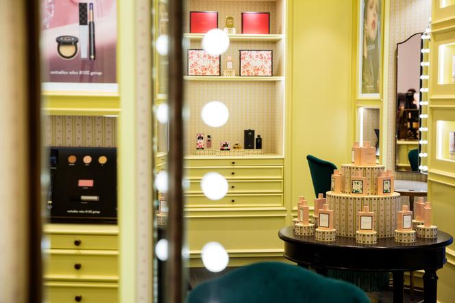 Des flacons de parfum Gucci exposés à New York, en mai 2018.