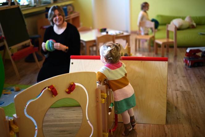 Dans une crèche de Recklinghausen (Allemagne), le 24 février 2021.