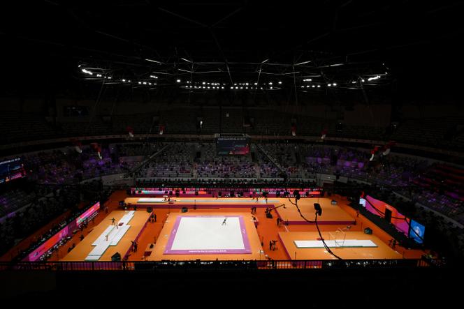 La salle où se déroulent les Mondiaux de gymnastique, à Djakarta, le 21 octobre 2025.