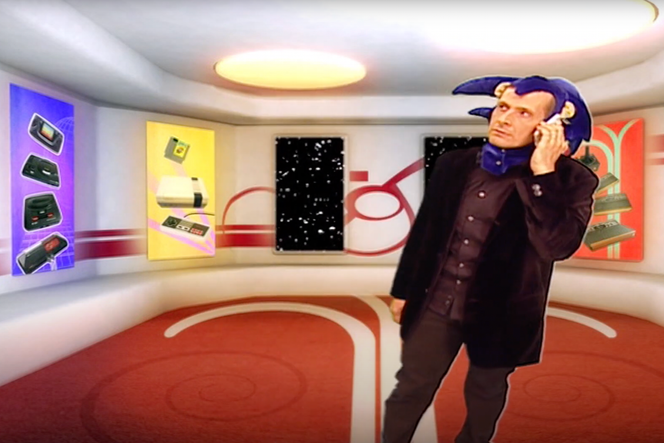 L’animateur Marc « Marcus » Lacombe, dans l’émission Retro Game One, diffusée sur Game One le 7 février 2024.