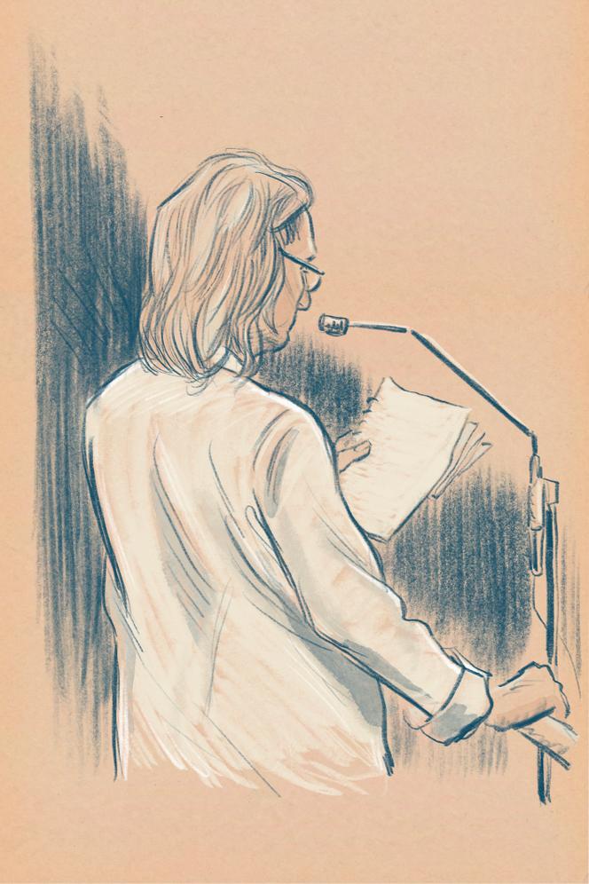 Delphine Daviet, la mère de la victime, le 22 octobre, au palais de justice de Paris.
