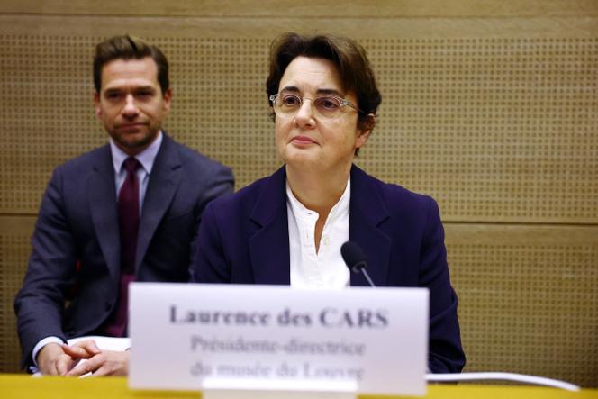 Laurence des Cars, présidente-directrice du musée du Louvre, lors de son audition par la commission de la culture du Sénat, à Paris, le 22 octobre 2025.