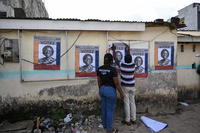 En amont d’un meeting de Simone Gbagbo, présidente du Mouvement des générations capables et candidate à l’élection présidentielle ivoirienne du 25 octobre, à Yopougon, une commune d’Abidjan, le 22 octobre 2025.
