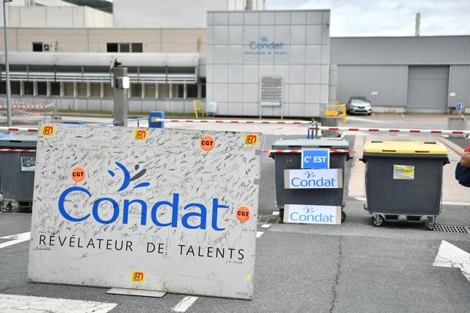 L’usine des Papeteries de Condat durant un blocage, le 28 août 2023.