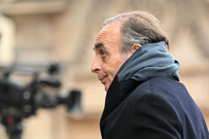 Eric Zemmour, lors de la commémorative en l’honneur de Jean-Marie Le Pen, à l’église Notre-Dame du Val-de-Grâce, à Paris, le 16 janvier 2025. 