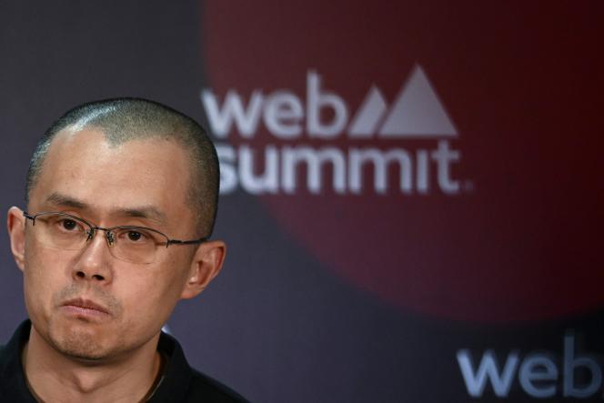 Changpeng Zhao, cofondateur et PDG de Binance, lors d’une conférence de presse à la plus grande conférence technologique d’Europe, le Web Summit, à Lisbonne, le 2 novembre 2022.