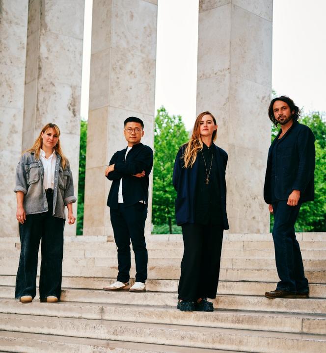 Les quatre artistes en lice pour le prix Duchamp 2025 : Eva Nielsen, Xie Lei, Bianca Bondi et Lionel Sabatté.