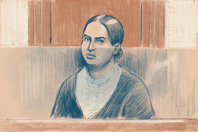 L’acusée, Dahbia Benkired, au palais de justice de Paris, le 24 octobre 2025.