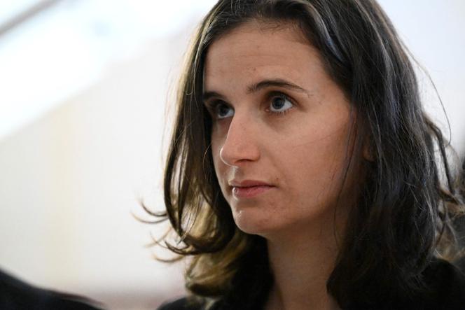 French biathlon champion Julia Simon, who was found guilty of credit card fraud, at a courthouse in the French Alps, on October 24, 2025.