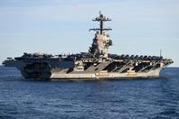 Le porte-avions américain « Gerald-R.-Ford », dans la mer du Nord lors d’un exercice de l’OTAN, le 14 septembre 2025.