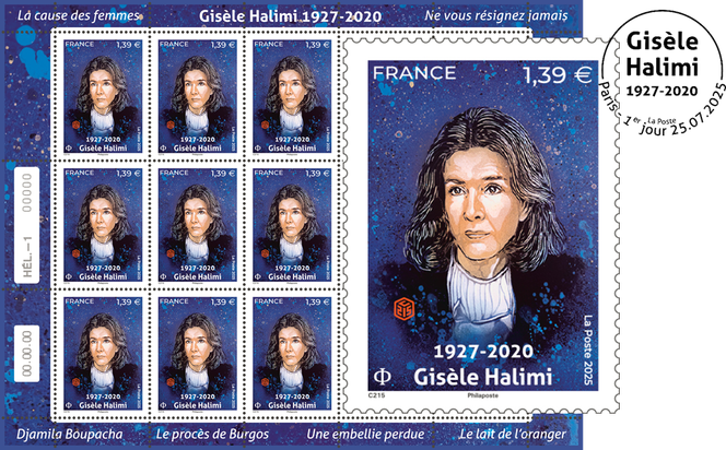 « Gisèle Halimi »,  création originale de « C215 », d’après photo © Giancarlo Botti/GAMMA RAPHO et mise en page de Mathilde Laurent. En vente depuis le 28 juillet 2025. Tirage : 594 000 exemplaires.