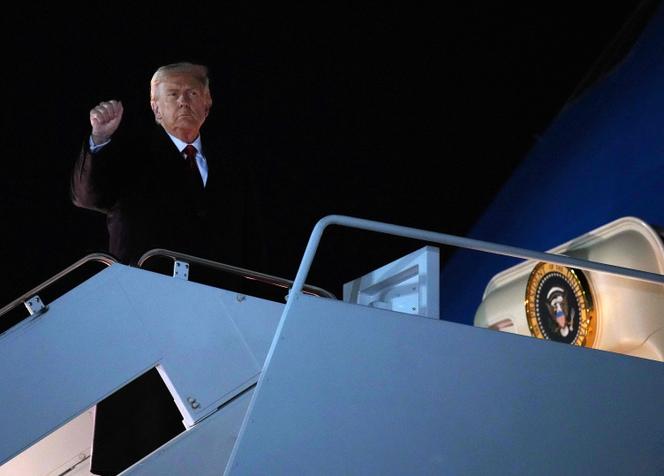 President Donald Trump boards Air Force One at Joint Base Andrews, Maryland, on October 24, 2025