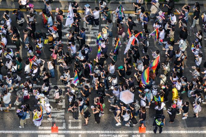 Marche des fiertés, à Séoul, le 14 juin 2025.