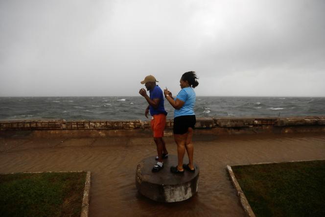 Le front de mer à Kingston, alors que l’ouragan Melissa approche, le 27 octobre 2025.