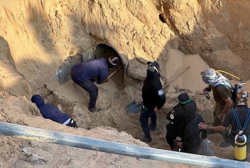 In Hamad City, Khan Younis neighborhood, in the southern Gaza Strip, Tuesday, October 28, 2025.