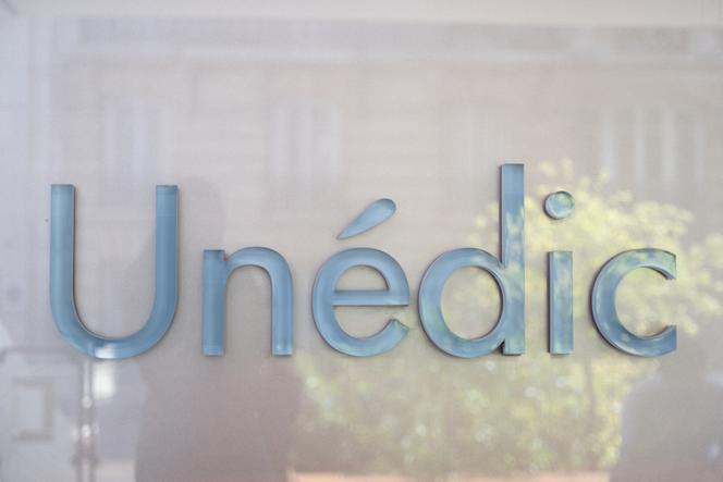 Le logo de l’Union nationale interprofessionnelle pour l’emploi dans l’industrie et le commerce (Unédic), à Paris, le 12 juin 2025.