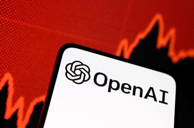 OpenAI logo and rising stock graph in this illustration taken, February 3, 2023.