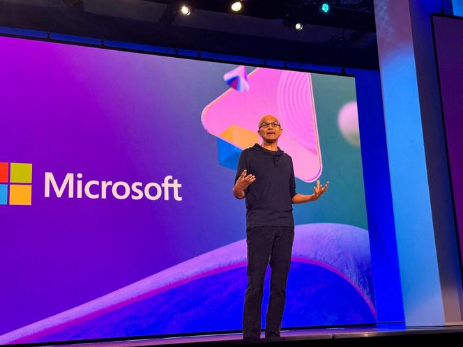 Satya Nadella, PDG de Microsoft, lors de la conférence annuelle des développeurs de l’entreprise à Seattle (Washington), aux Etats-Unis, le 21 mai 2024.