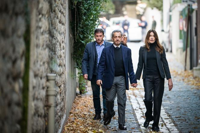 Nicolas Sarkozy accompanied by Carla Bruni leaves his house for Santé prison, in Paris, on October 21, 2025.