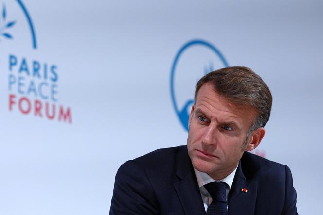 Emmanuel Macron, lors du Forum sur la paix, à Paris, le 29 octobre 2025.