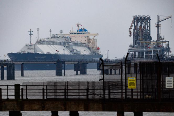 Le méthanier « Energy Glory », parti du terminal GNL offshore de Cove Point, dans le Maryland (Etats-Unis), arrive au terminal d’importation de GNL de Grain (Royaume-Uni), le 10 février 2025.