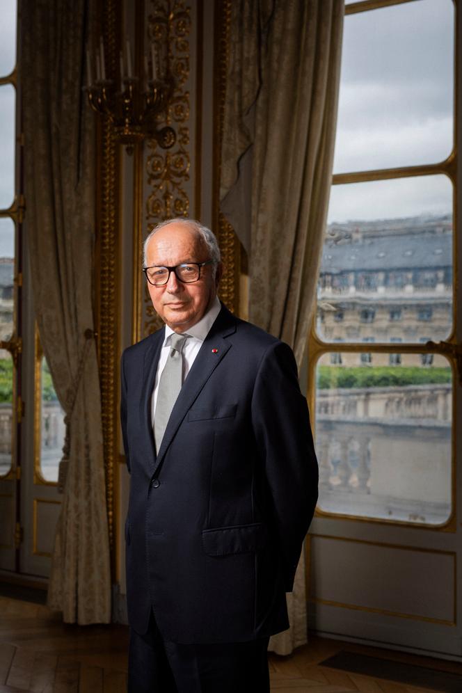 Laurent Fabius, dans son bureau du Conseil constitutionnel, à Paris, le 2 mai 2024.