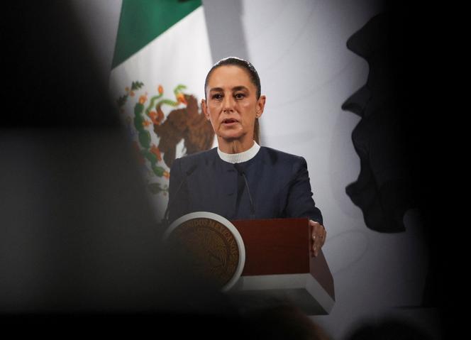 La présidente mexicaine Claudia Sheinbaum, lors d’une conférence de presse au Palais national à Mexico, le 3&nbsp;novembre 2025. 