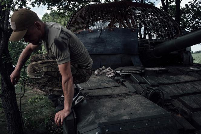 Dima, 34 ans, chef d’une unité de tanks au sein du bataillon « Da Vinci Wolves », sur le front de Pokrovsk, dans l’oblast de Donetsk (Ukraine), le 4 juin 2025.