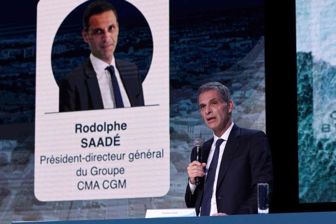 Le président du groupe CMA CGM, Rodolphe Saadé, lors de la 20ᵉ édition des Assises de l’économie de la mer à La Rochelle, le 4 novembre 2025.