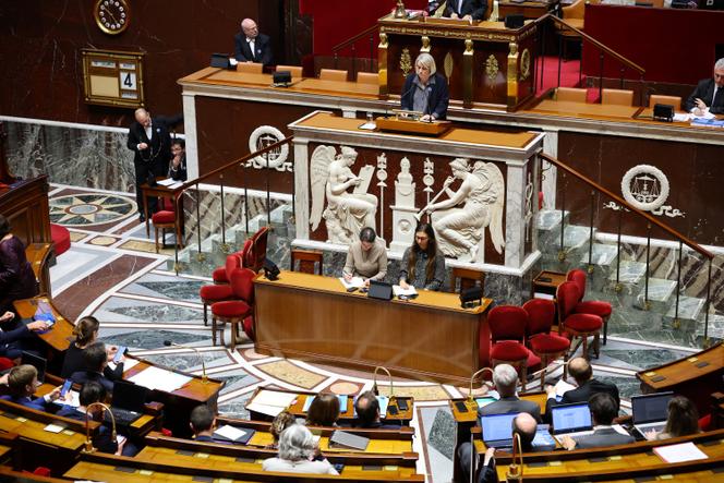 La ministre de la santé Stéphanie Rist le 4 novembre à l’Assemblée nationale, lors des débats sur le budget de la Sécurité sociale.